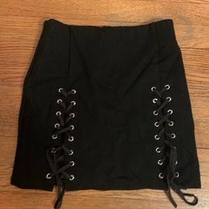 TOBI Black Tie Up Mini Skirt Size Small